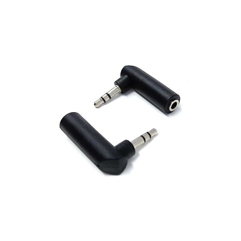 DRUT 2pcs 3.5mm Stereo Jack to 3.5mm Jack Socket Right