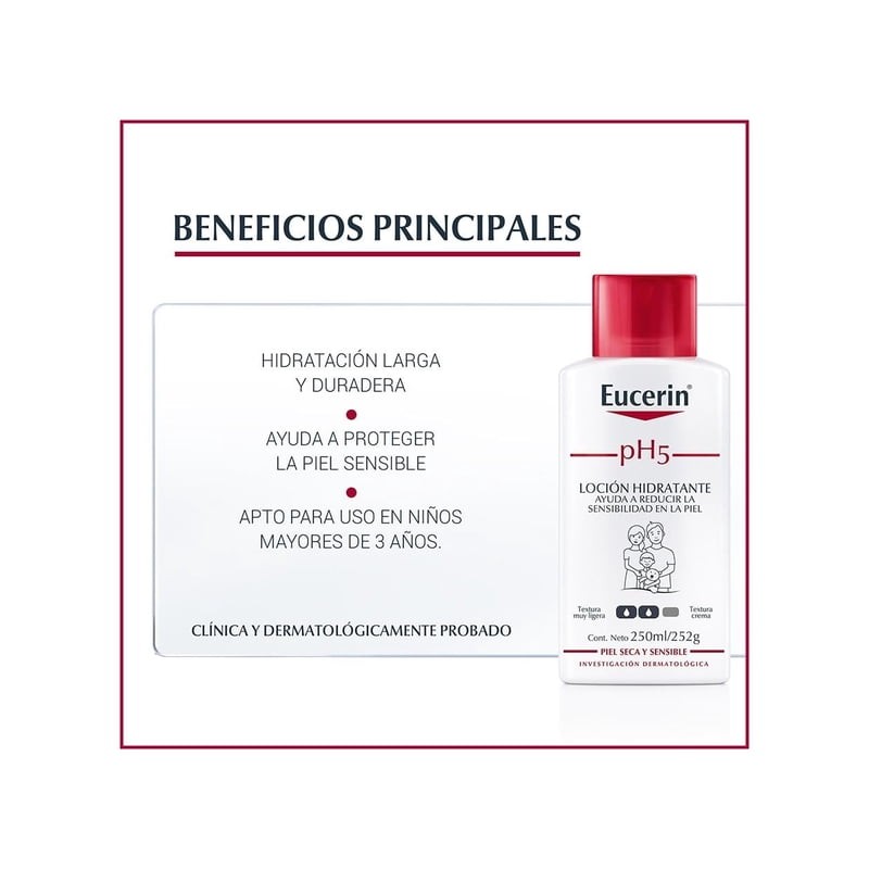 Crema corporal Eucerin líquida pH5 para piel seca y sensible