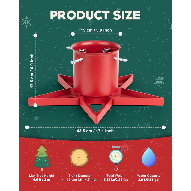 GuuG Real Christmas Tree Stand Base - Live Trees Small