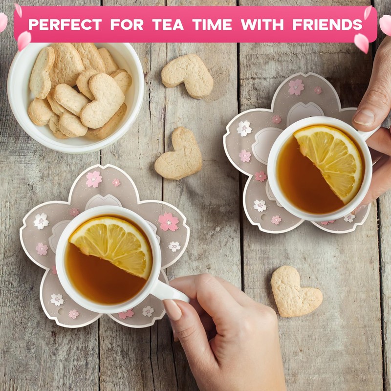 2Pcs Cherry Blossom Coasters for Coffee Table - Heat Resistant