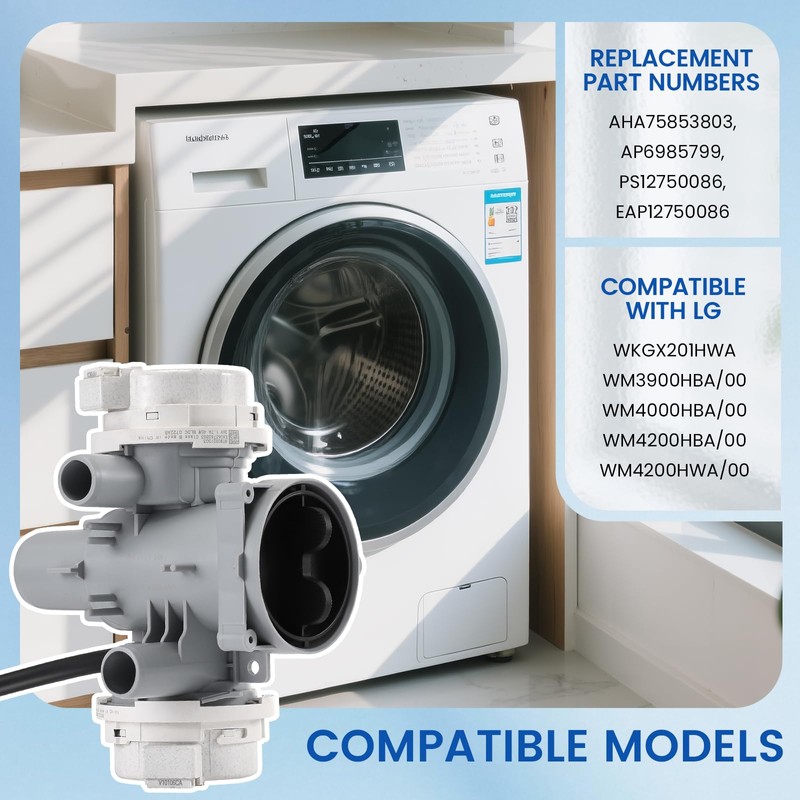 Beolisave AHA75853803 Washer Drain Pump Assembly Compatible with LG Washing