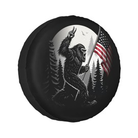 American Flag Camping Spare Tire Cover Wheel Protectors Waterproof UV Resistant Wheel Covers Universal Fit for SUV Truck Rv Trailer Camper Travel Accessories 14 inch