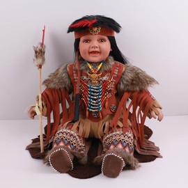 Kinnex Collections 24" Collectible Native American Indian Porcelain Doll (Dustos)