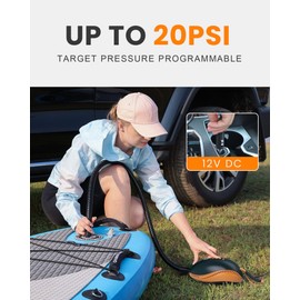 OutdoorMaster OutdoorMaster 20PSI High Pressure Paddle Board Pump Electric Dolphin -Quick Portable SUP Air Pump,Auto-Off &12V DC Car Connector Electric Pump for Inflatable Stand up Paddle Boards,Boats,Inflators