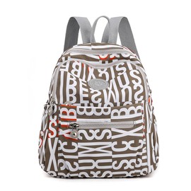 PORRASSO Women's Backpack Fashion Daypack Girls School Bag Women Lightweight Backpacks Nylon Bag for School Work Travel, Alphabet, Rucksack