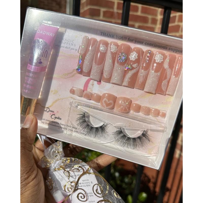 Nancy Long-lasting High Gloss press on nails - Size: L