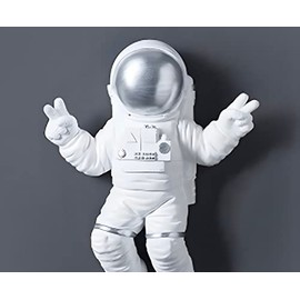 Aurtem Kid’s Room Wall Decor Space Themed Bedroom Resin Hanging Art Decoration Space Travel Inspired Theme Astronaut and Planet 5D Sculpture Wall Décor Wall Sculpture