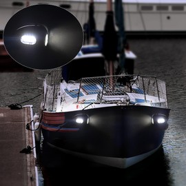 Besramtic Boat Docking Lights Marine Docking Lights LED Stainless Steel Surface Side Mount Waterproof for Pontoon 12 Volts 2 Pieces