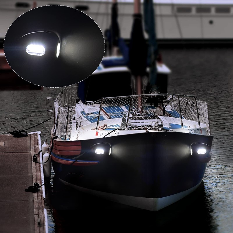 Besramtic Boat Docking Lights Marine Docking Lights LED Stainless Steel
