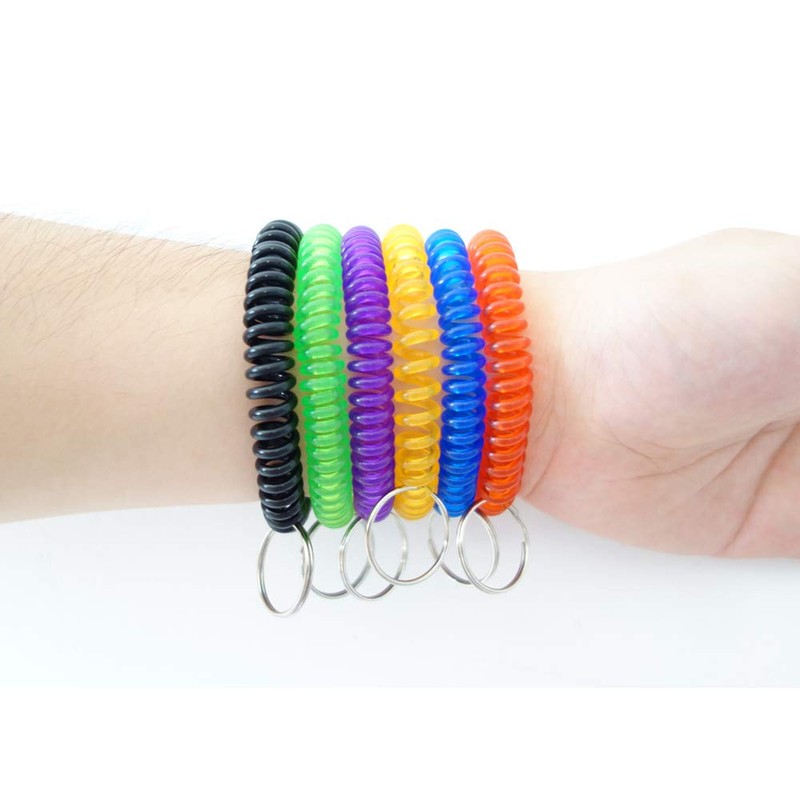 HAMIYELL Pack of 6 Colorful Spring Spiral Wrist Coil Key