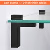 Pyatofyy 2Pcs Adjustable Wood/Glass Black Shelf Brackets, Floating Glass Clamp