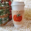 Pumpkin Coffee Cozy Sleeve, Reusable Fall To Go Cup Cover,