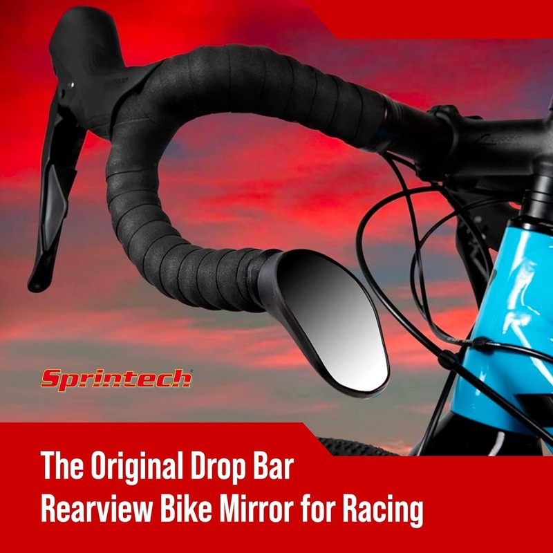 Sprintech Swiss-Made Convex Chrome-Plated Bike Mirror for Drop Bars –