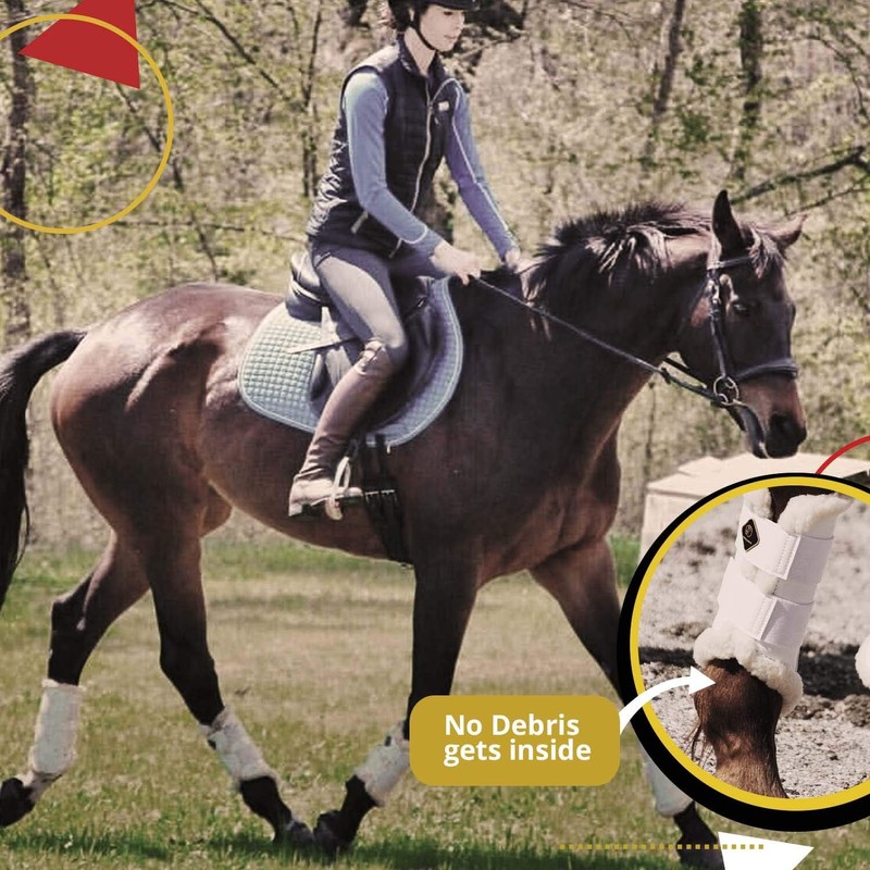Kavallerie Dressage Horse Boots: Fleece-Lined Faux Leather Brushing Boots for
