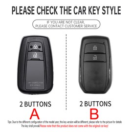 ontto Car key fob cover fit for Toyota Corolla Cross Yaris GR Cross Hybrid CHR RAV4 Prius Hilux leather key holder handmade contrast color Shell case keyring keychain Accessories 2 buttons Black B