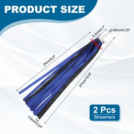 MECCANIXITY Bike Streamers Colorful Bike Tassels Scooter Handlebar Streamers Bicycle Tassel Ribbon for Girls Bicycle Tricycle Handles Accessory (Blue/Black, Pack of 2)