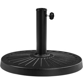 Yaheetech 18'' 26.5lbs Outdoor Patio Umbrella Base Round Heavy Duty Umbrella Stand for Patio/Deck/Pool & Garden, Black