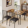 Jojoka Dining Set Table with 4 Upholstered Chairs for Small