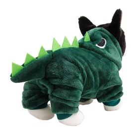 GOTOTOP Lindas Sudaderas con Capucha para Perros de Dinosaurio, Chaquetade Invierno para Cachorros para Perros Pequeños, Cálida y Suave, Diseño de Hebilla, Líneas Elásticas, Ropa para (M)