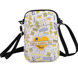 PXTIDY SGRho Sorority Gift Sigma Gamma Rho Est 1922 Crossbody Bag Sisterhood Sorority Paraphernalia Gift Sorority Sister Gift, beige, Small