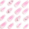 RTKHFZE Press on Nails Long,Square Fake Nails Nude Pink Full