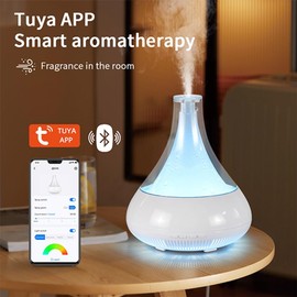 Difusor inalámbrico inteligente de aromaterapia de aceite esencial, compatible con Alexa y Google Home, aplicación de teléfono y control de voz, difusor ultrasónico grande, ajustes LED y temporizador