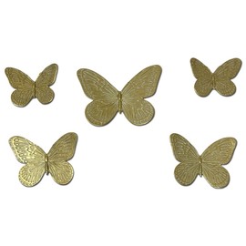 Butterfly Wall Decor Rustic Gold Wall Hangings Resin Butterflies Wall Art 5 Pieces