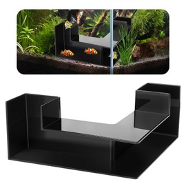 EMUTOL Dual-Entrance Aquarium Tunnel, Aquarium Cave Hideout 360° Viewing, Black Shrimp Cave Fish Tank Tunnels, Aquarium Underground Tunnel, Substrates Buried Tunnel for Fish Decoration