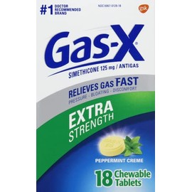 Gas-X Chewables Extra Strength Peppermint Creme 18 ea (Pack of 8)