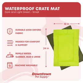 Downtown Pet Supply Two-Toned Waterproof Comfort Crate Mat Beds for Indoor/Outdoor Use (Light and Dark Pink, Small)