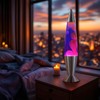 JAMBO 16" Beautiful Liquid Lamp- Blue with Purple Wax, Relaxing