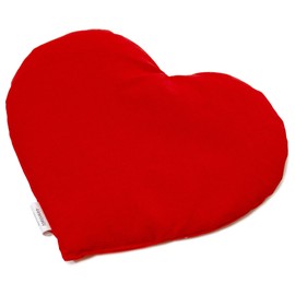 Organic Grain Cushion Heart Approx. 30 x 25 cm – Organic Filling & Organic Fabric Red – Heat Cushion
