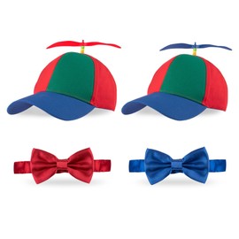 Framendino, Gorra de béisbol con diseño de helicóptero desmontable con lazo ajustable azul y rojo para adultos, Azul / Patchwork, About 22 inch