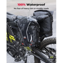 KEMIMOTO Motorcycle Saddlebags,Waterproof Luggage Bag with Surron support frame, Bike Panniers Compatible with Sur-Ron Light Bee X and S X160 X260, 12L