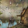 Bzhilja Natural Scenery Lake House Bear Shower Curtain Sets, Wooden