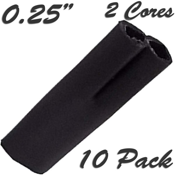 0.2" Core - HI-Quality, Low Voltage Heat Shrink End Breakout Boots: 2 Core (10 Pack) Black
