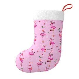 Eitqtbea Christmas Flamingo Christmas Stockings Fireplace Hanging Socks Holders Ornament for Family Xmas Tree Party Holiday Decoration Gift
