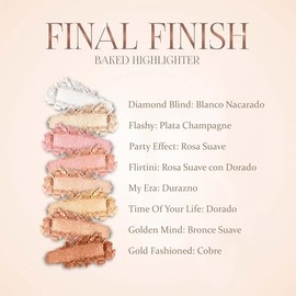 Beauty Creations Final Finish Baked Highlighter  Polvo iluminador en 8 tonos  Textura ligera, altamente pigmentado y acabado radiante de larga...     