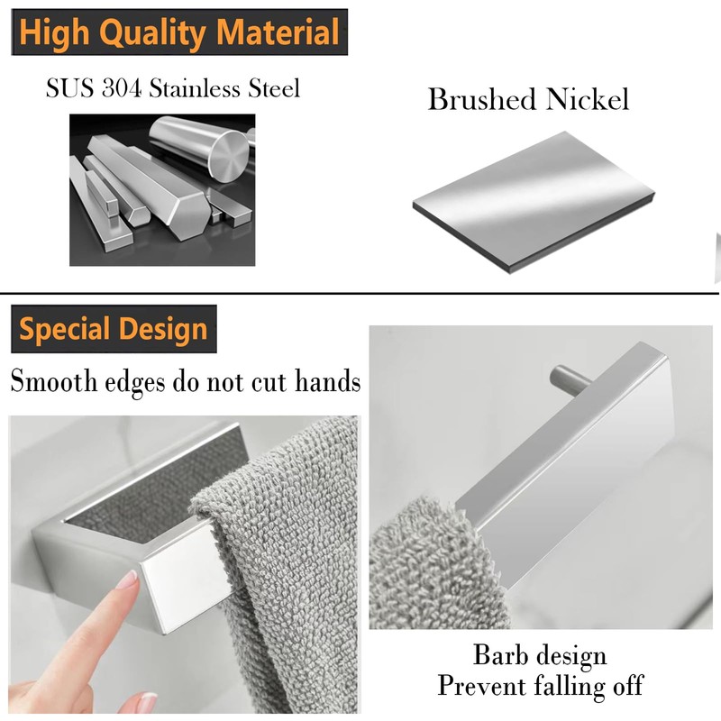 JOPOFI 8 inch Hand Towel Holder - Thicken SUS 304
