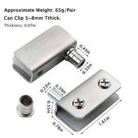8 Pcs Stainless Steel Glass Door Pivot Hinge Double Head Magnetic Catch Set for Free Swinging Glass Doors-4-8mm Glass Door (Stainless Steel)