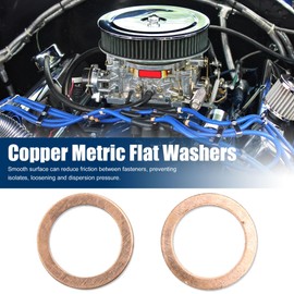 X AUTOHAUX M16 x 21.5mm x 1mm Copper Crush Washers Flat Car Sealing Gaskets Rings 20pcs