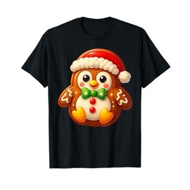 Funny Gingerbread Man Penguin Christmas Womens Mens Gifts T-Shirt