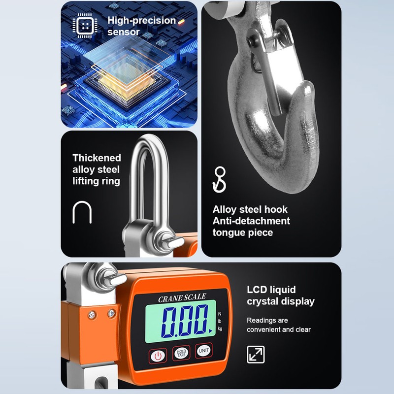 LCD Digital Display Crance Scale 0.05-500kg Portable Industrial Electronic Heavy