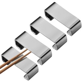 uxcell 4pcs 304 Stainless Steel Chopstick Rest, Flat Chopstick Stand Holder Knife Rest for Countertop Holding Chopstick Spoon Forks Knife Tabletop Decoration, Silver