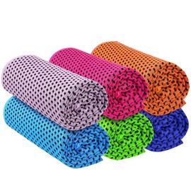 iDopick 6 Pack Gym Cooling Towels, Soft Breathable Towel for Men Gym Workout Microfiber Towel for Neck and Face, Instant, Cooling Towel for Working Out, Yoga Towel, Quick Dry for Running,Camping