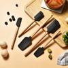 Black Silicone Spatula Set, Food Grade Rubber Spatula-5 Piece Nonstick