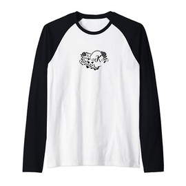 Letter K with Roses and Hearts Raglan Baseball Tee