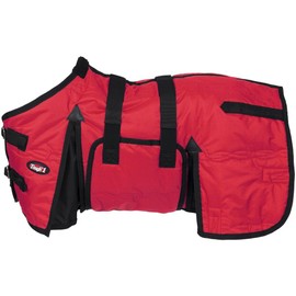Tough 1 600D Miniature Stable Blanket with Belly Wrap, Red, 42-Inch