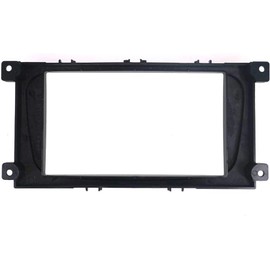 Car Radio Fascia Multimedia Frame Kit Replacement Compatible with Ford Focus II, C-Max 2005-2011 Facia Panel Trim Dash 2 Din Audio Bezel Dash Mount Kit Black