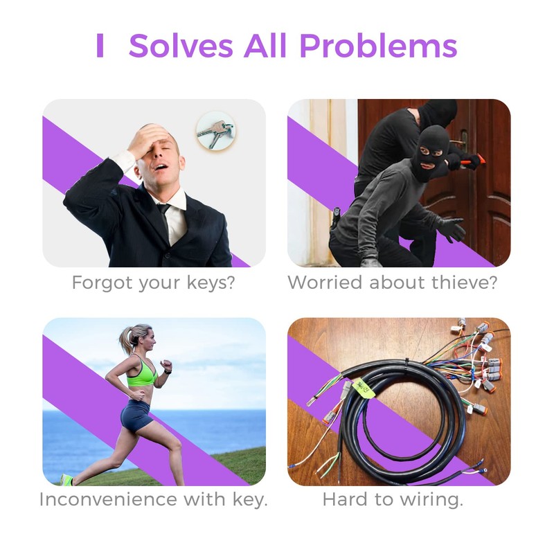 Refoss Wireless Garage Door Keypad Purple Learn Button, 315MHz Chamberlain/LiftMaster/Craftsman,